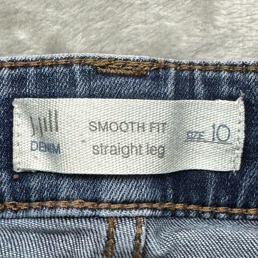 J. Jill Smooth Fit Blue Jeans Straight Leg Cotton Lyocell Mid Rise Size 10 - Picture 5 of 6
